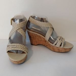 Franco Sarto 8.5 M Wedge Heels Galli Sandals Cork